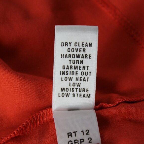 ST. JOHN knit top t-shirt sz M red orange cowl neck raglan short sleeve - Picture 6 of 6